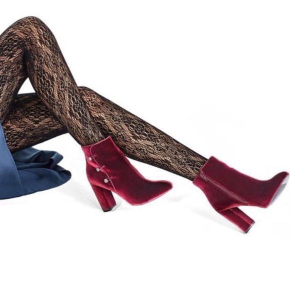 Hasbeens Merlot Velvet Sparkle Buttons Boot - Picture 2 of 6